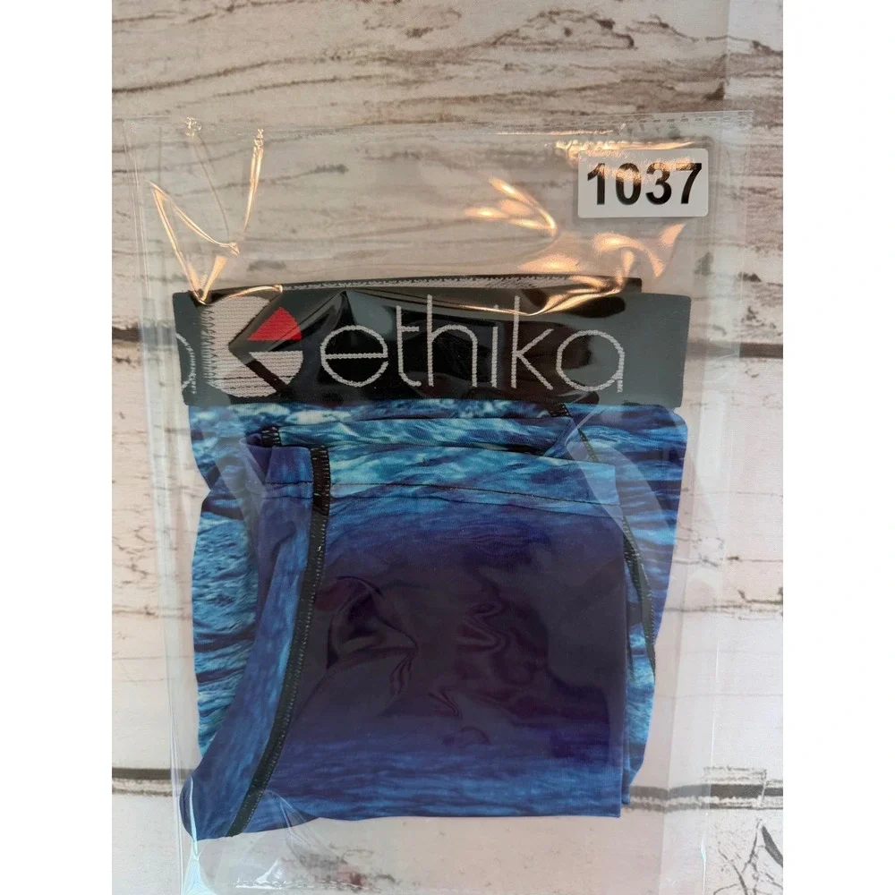 Ethika Mens Great White Shark Boxer Briefs Blue Ocean Graphic Staple Fit Small